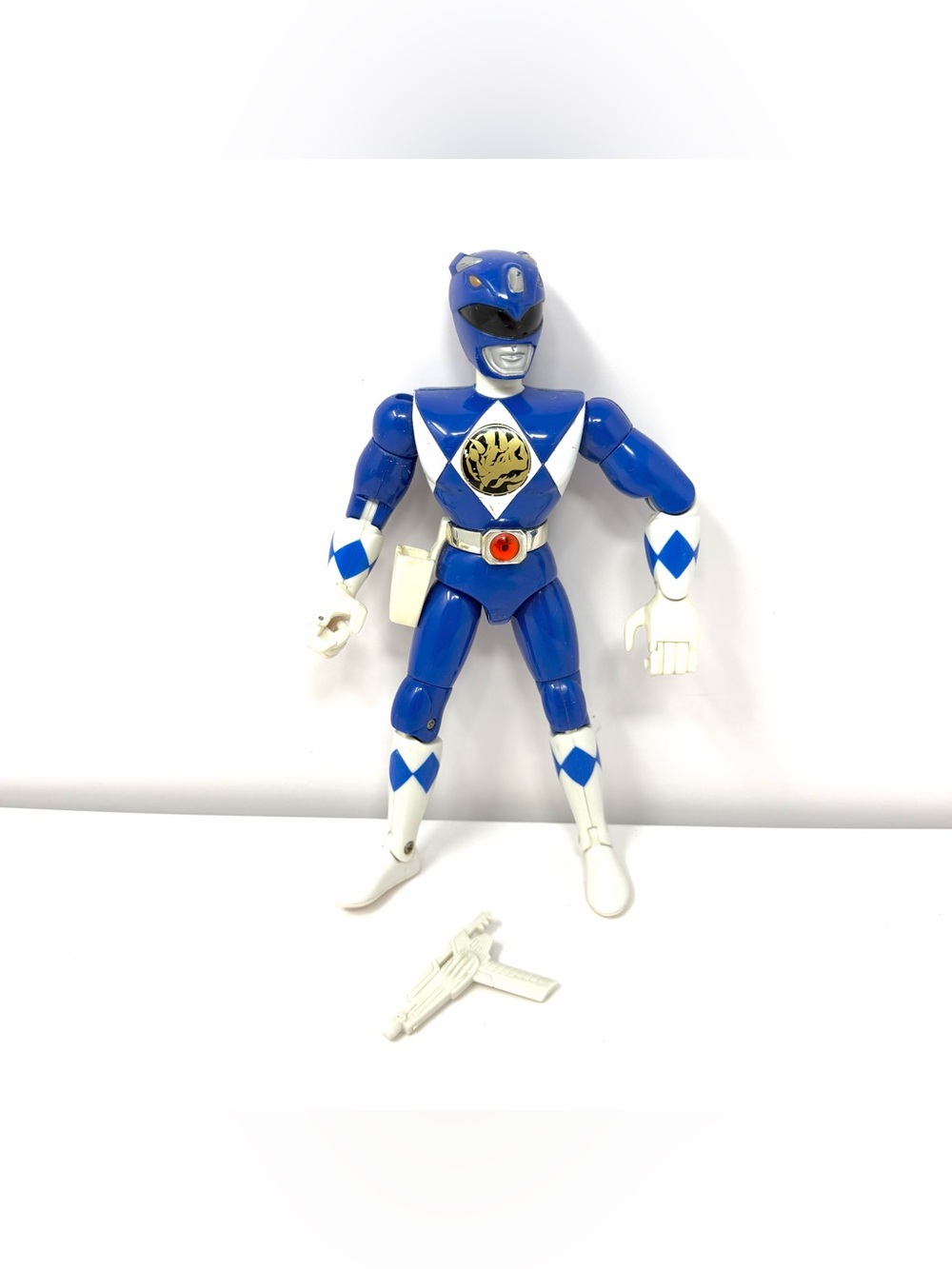 Power Rangers Action Figure Billy Blue Ranger W/ Blaster  8" 1993 Bandai Vintage